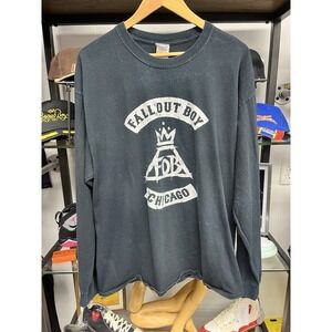 Vintage 2000s Fall Out Boy Chicago American Rock Band Long Sleeve Shirt XL